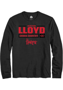 Madison Lloyd Rally Mens Black Nebraska Cornhuskers NIL Stacked Box Tee