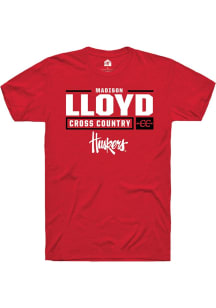 Madison Lloyd Red Nebraska Cornhuskers NIL Stacked Box Short Sleeve T Shirt