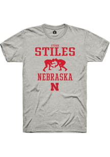 Ethan Stiles Ash Nebraska Cornhuskers NIL Sport Icon Short Sleeve T Shirt