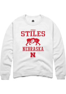 Ethan Stiles Rally Mens White Nebraska Cornhuskers NIL Sport Icon Crew Sweatshirt