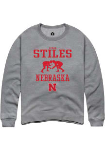 Ethan Stiles Rally Mens Graphite Nebraska Cornhuskers NIL Sport Icon Crew Sweatshirt