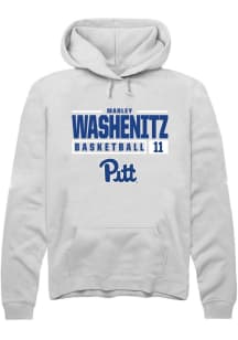 Marley Washenitz Rally Mens White Pitt Panthers NIL Stacked Box Hooded Sweatshirt