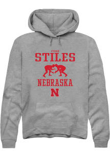 Ethan Stiles Rally Mens Graphite Nebraska Cornhuskers NIL Sport Icon Hooded Sweatshirt