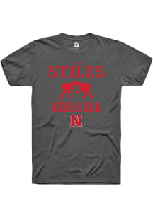 Ethan Stiles Dark Grey Nebraska Cornhuskers NIL Sport Icon Short Sleeve T Shirt