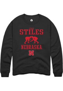 Ethan Stiles Rally Mens Black Nebraska Cornhuskers NIL Sport Icon Crew Sweatshirt