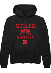 Ethan Stiles Rally Mens Black Nebraska Cornhuskers NIL Sport Icon Hooded Sweatshirt