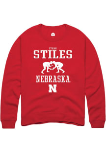 Ethan Stiles Rally Mens Red Nebraska Cornhuskers NIL Sport Icon Crew Sweatshirt