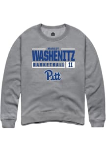 Marley Washenitz Rally Mens Graphite Pitt Panthers NIL Stacked Box Crew Sweatshirt