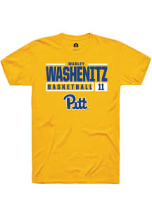 Marley Washenitz Gold Pitt Panthers NIL Stacked Box Short Sleeve T Shirt