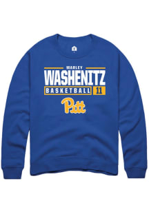 Marley Washenitz Rally Mens Blue Pitt Panthers NIL Stacked Box Crew Sweatshirt