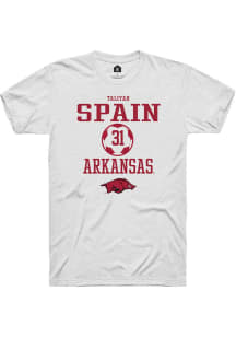 Taliyah Spain  Arkansas Razorbacks White Rally NIL Sport Icon Short Sleeve T Shirt