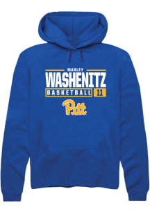 Marley Washenitz Rally Mens Blue Pitt Panthers NIL Stacked Box Hooded Sweatshirt