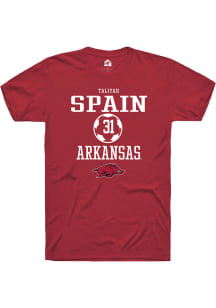 Taliyah Spain  Arkansas Razorbacks Red Rally NIL Sport Icon Short Sleeve T Shirt