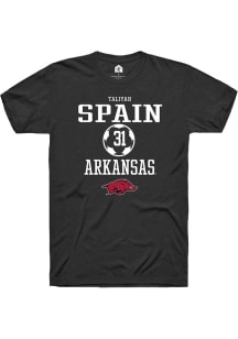 Taliyah Spain  Arkansas Razorbacks Black Rally NIL Sport Icon Short Sleeve T Shirt