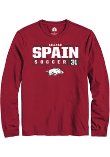 Taliyah Spain  Arkansas Razorbacks Red Rally NIL Stacked Box Long Sleeve T Shirt