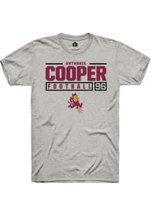 Anthonie Cooper  Arizona State Sun Devils Ash Rally NIL Stacked Box Short Sleeve T Shirt