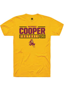 Anthonie Cooper  Arizona State Sun Devils Gold Rally NIL Stacked Box Short Sleeve T Shirt