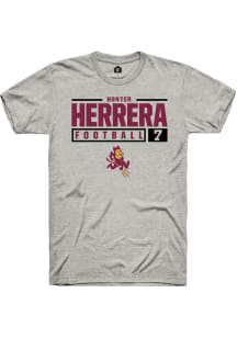 Hunter Herrera  Arizona State Sun Devils Ash Rally NIL Stacked Box Short Sleeve T Shirt