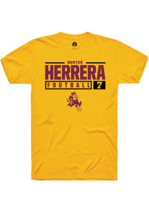 Hunter Herrera  Arizona State Sun Devils Gold Rally NIL Stacked Box Short Sleeve T Shirt