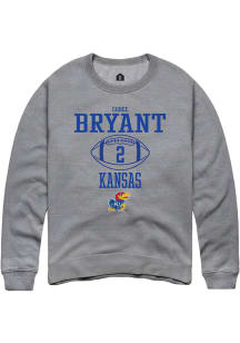 Cobee Bryant  Rally Kansas Jayhawks Mens Grey NIL Sport Icon Long Sleeve Crew Sweatshirt