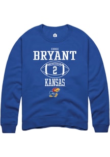 Cobee Bryant  Rally Kansas Jayhawks Mens Blue NIL Sport Icon Long Sleeve Crew Sweatshirt