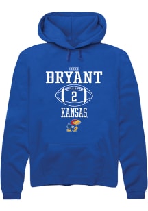 Cobee Bryant  Rally Kansas Jayhawks Mens Blue NIL Sport Icon Long Sleeve Hoodie
