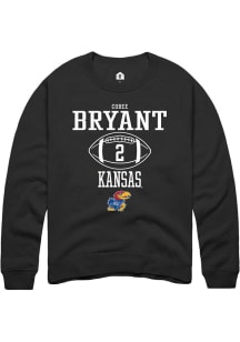 Cobee Bryant  Rally Kansas Jayhawks Mens Black NIL Sport Icon Long Sleeve Crew Sweatshirt