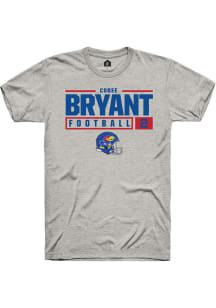 Cobee Bryant  Kansas Jayhawks Ash Rally NIL Stacked Box Short Sleeve T Shirt