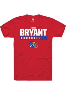 Cobee Bryant  Kansas Jayhawks Red Rally NIL Stacked Box Short Sleeve T Shirt