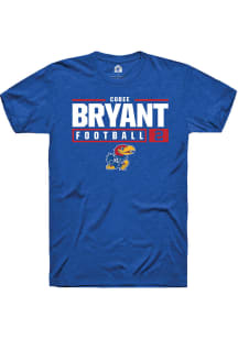 Cobee Bryant  Kansas Jayhawks Blue Rally NIL Stacked Box Short Sleeve T Shirt