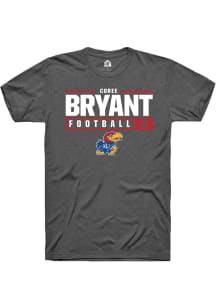 Cobee Bryant  Kansas Jayhawks Dark Grey Rally NIL Stacked Box Short Sleeve T Shirt