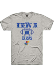 Daniel Hishaw Jr  Kansas Jayhawks Ash Rally NIL Sport Icon Short Sleeve T Shirt