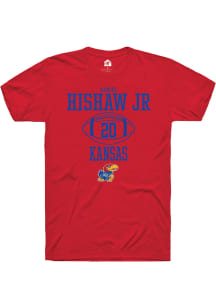Daniel Hishaw Jr  Kansas Jayhawks Red Rally NIL Sport Icon Short Sleeve T Shirt