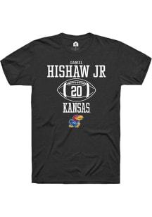 Daniel Hishaw Jr  Kansas Jayhawks Black Rally NIL Sport Icon Short Sleeve T Shirt