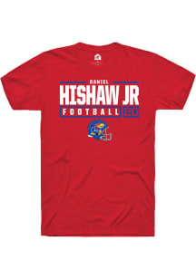 Daniel Hishaw Jr  Kansas Jayhawks Red Rally NIL Stacked Box Short Sleeve T Shirt