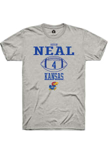 Devin Neal  Kansas Jayhawks Ash Rally NIL Sport Icon Short Sleeve T Shirt