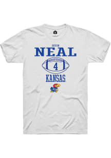 Devin Neal  Kansas Jayhawks White Rally NIL Sport Icon Short Sleeve T Shirt