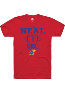 Devin Neal  Kansas Jayhawks Red Rally NIL Sport Icon Short Sleeve T Shirt