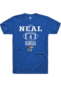 Devin Neal  Kansas Jayhawks Blue Rally NIL Sport Icon Short Sleeve T Shirt
