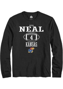 Devin Neal  Kansas Jayhawks Black Rally NIL Sport Icon Long Sleeve T Shirt