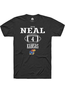 Devin Neal  Kansas Jayhawks Black Rally NIL Sport Icon Short Sleeve T Shirt