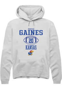 Donovan Gaines  Rally Kansas Jayhawks Mens White NIL Sport Icon Long Sleeve Hoodie