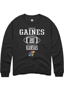 Donovan Gaines  Rally Kansas Jayhawks Mens Black NIL Sport Icon Long Sleeve Crew Sweatshirt