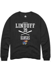 Aynslee Linduff  Rally Kansas Jayhawks Mens Black NIL Sport Icon Long Sleeve Crew Sweatshirt