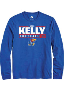 Hank Kelly  Kansas Jayhawks Blue Rally NIL Stacked Box Long Sleeve T Shirt