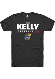Hank Kelly  Kansas Jayhawks Black Rally NIL Stacked Box Short Sleeve T Shirt