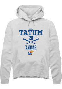 Emma Tatum  Rally Kansas Jayhawks Mens White NIL Sport Icon Long Sleeve Hoodie