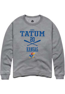 Emma Tatum  Rally Kansas Jayhawks Mens Grey NIL Sport Icon Long Sleeve Crew Sweatshirt