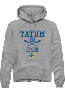 Emma Tatum  Rally Kansas Jayhawks Mens Grey NIL Sport Icon Long Sleeve Hoodie