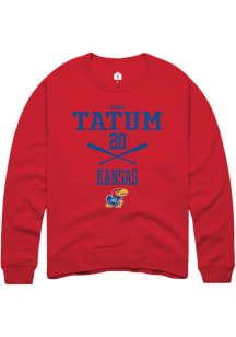 Emma Tatum  Rally Kansas Jayhawks Mens Red NIL Sport Icon Long Sleeve Crew Sweatshirt